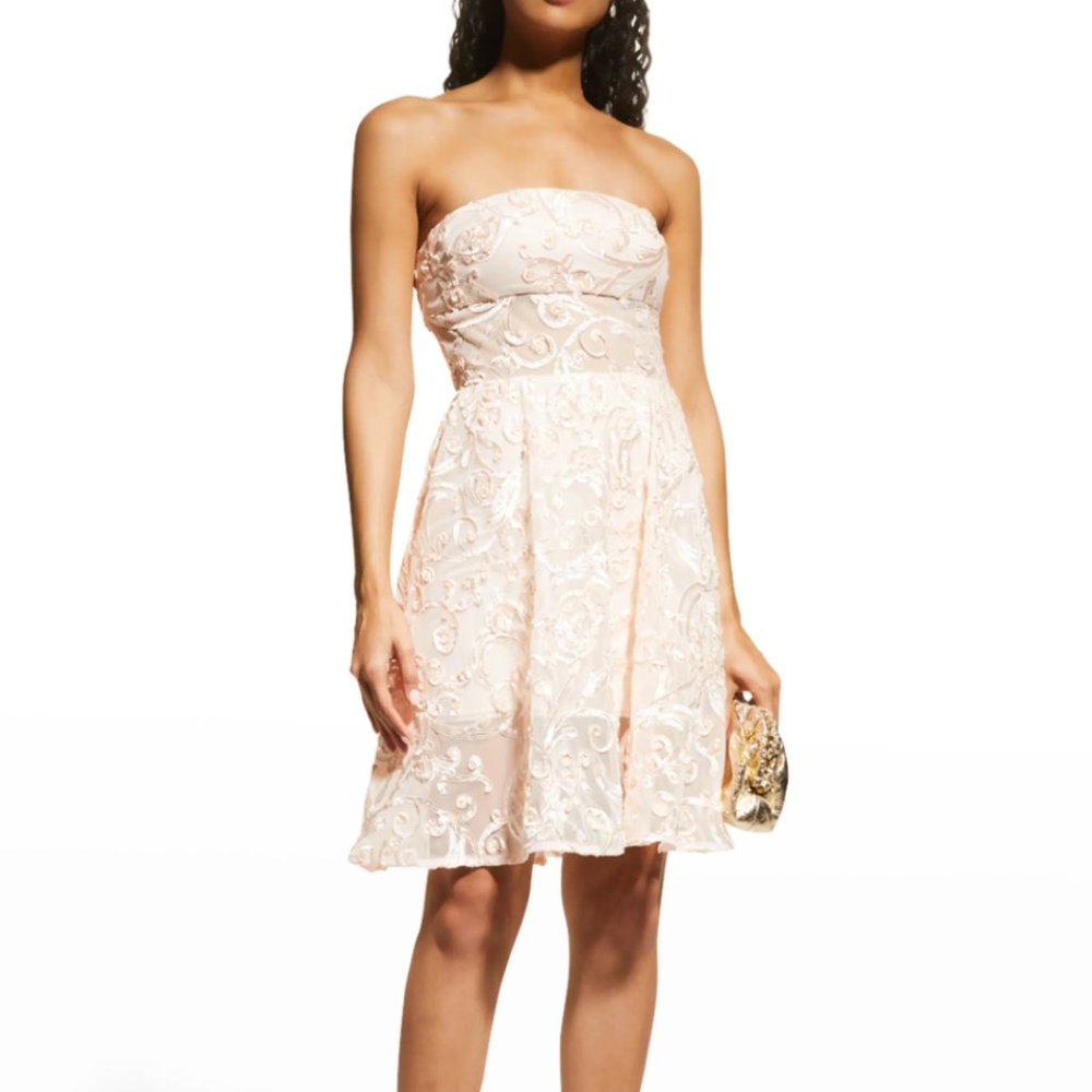 SHO Strapless Lace Dress Rose Mist size 14